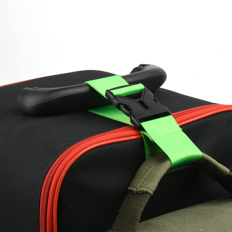 COSMOS Cosmos Premium Nylon Add-A-Bag Travel Luggage Strap Belt with Quick Release Buckle (Fluorescent Green)  - Image 3