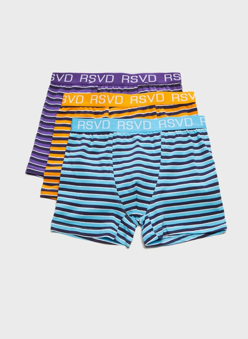 Reserved Teen 3 Pack Striped Boxer Shorts