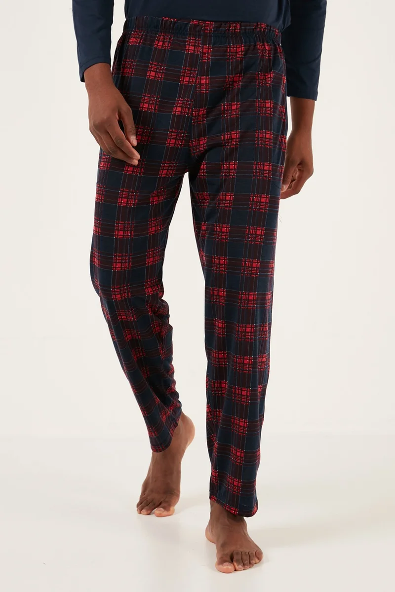 بوراتي Plaid Cotton Regular Fit Long Sleeve Pajama Set Men's Pajama Set 60961004