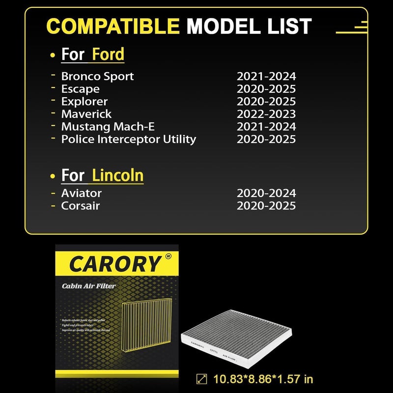 CARORY Cabin Air Filter with Activated Carbon - Image 2