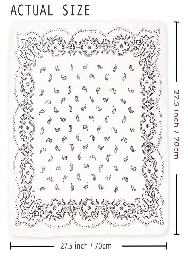 Wuliim Silk Like Scarf,Satin Medium Square Head Scarf for Women, 27.5" Silk Feeling Neckerchief for Hair Wrapping and Handbag, Asthetic Bandanas (White) - Image 2