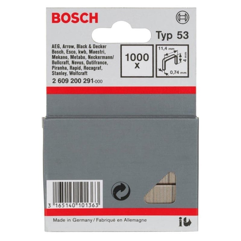 BOSCH Professional Fine Wire Staples With Length 4mm, Pack Of 1000, Suitable For Ht8 And Ht 14 Tackers - Image 1