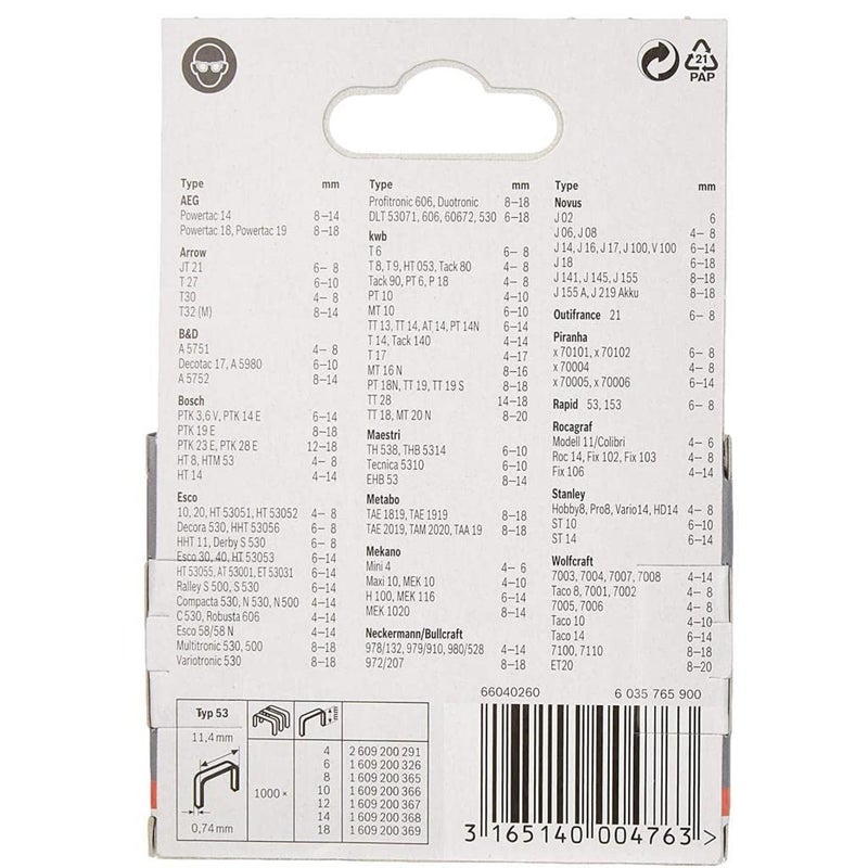 BOSCH Professional Fine Wire Staples With Length 4mm, Pack Of 1000, Suitable For Ht8 And Ht 14 Tackers - Image 2