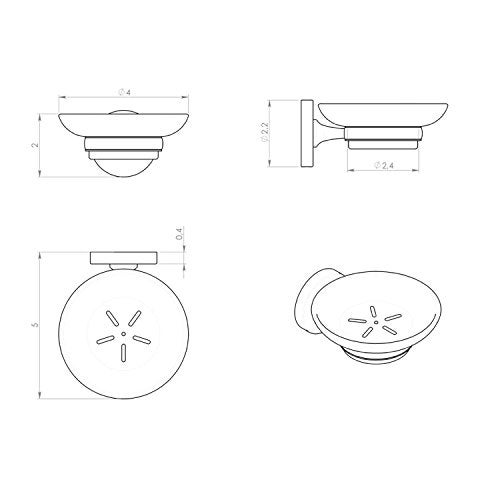 Gedy FE11-13 Felce Soap Holder, 0.62" L x 4.72" W, Chrome - Image 2