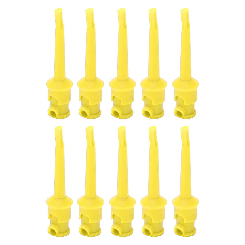 Yellow Insulated Test Hook Clips for Voltage and Circuit Testing 10Pcs Soldering Electronic Hooks - Image 2