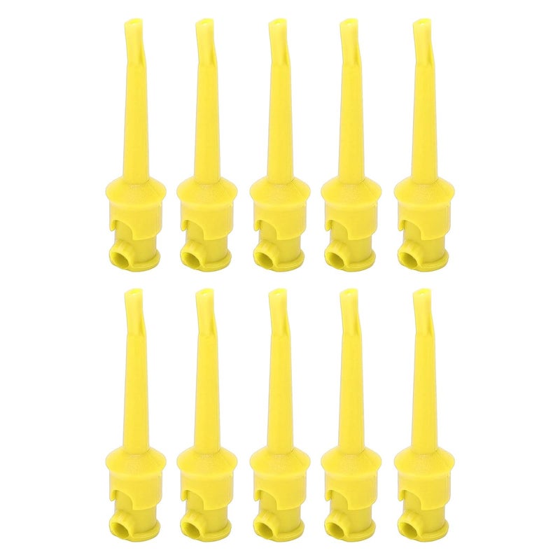 Yellow Insulated Test Hook Clips for Voltage and Circuit Testing 10Pcs Soldering Electronic Hooks - Image 1