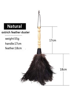 HAWAWA Feather Duster, 35cm Black Feathers with Wood Handle, Reusable and Washable Car Dusters, Eco-Friendly Cleaning Dusters for Home, Office and Kitchen  - Image 2