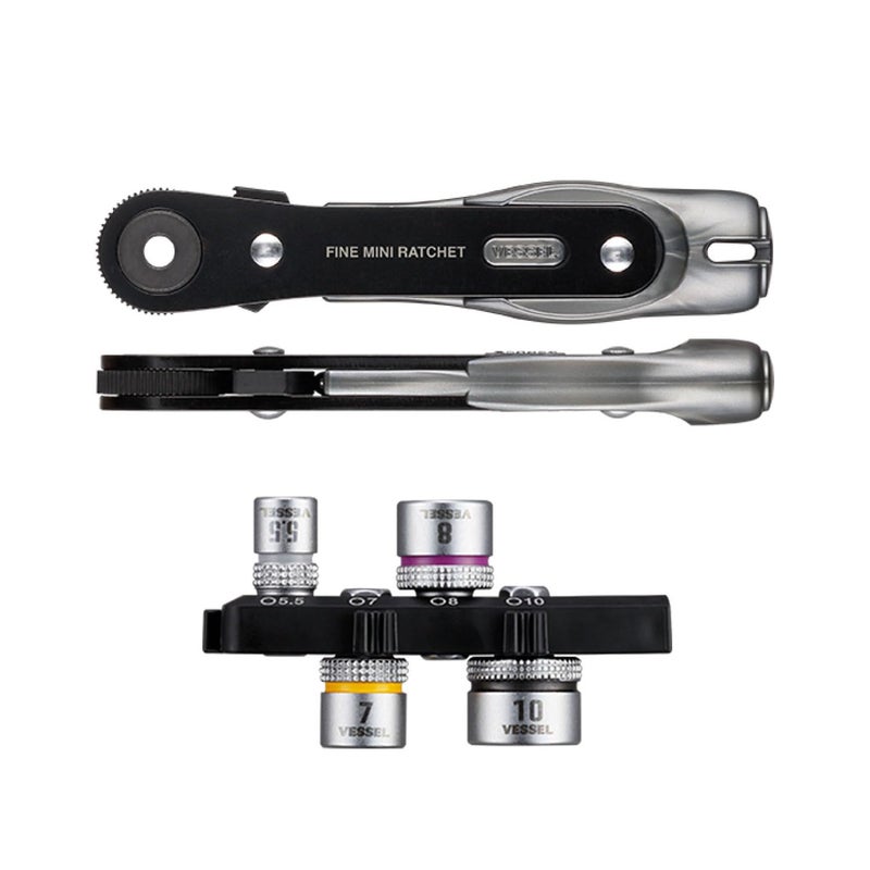 Vessel TD26 Ultra Thin Fine Mini Ratchet Screwdriver Straight Type 4 Sockets Included - Image 2