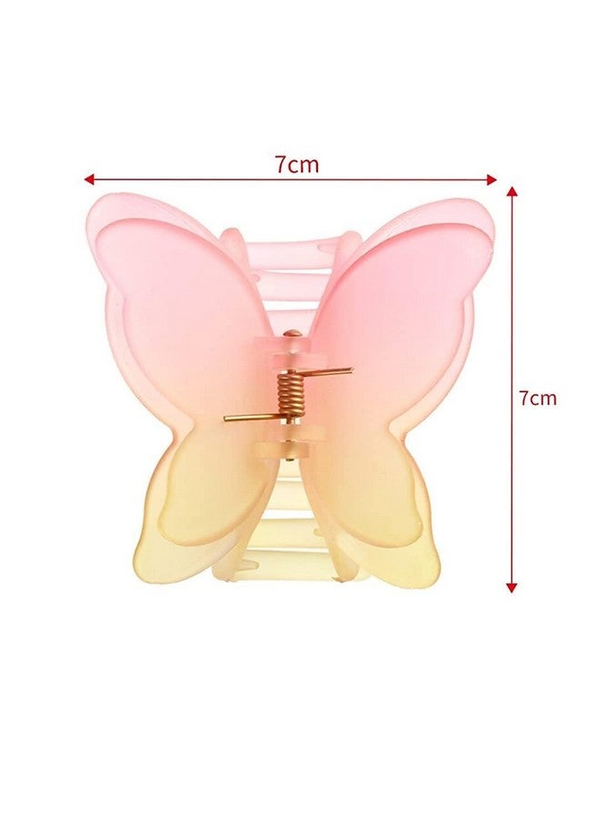 Ublic Trendy 6 Pcs Double Shaded Butterfly Hair Claw Clips Jaw Clamp Clutchers For Women & Girls Hair Accessory Set - Image 4