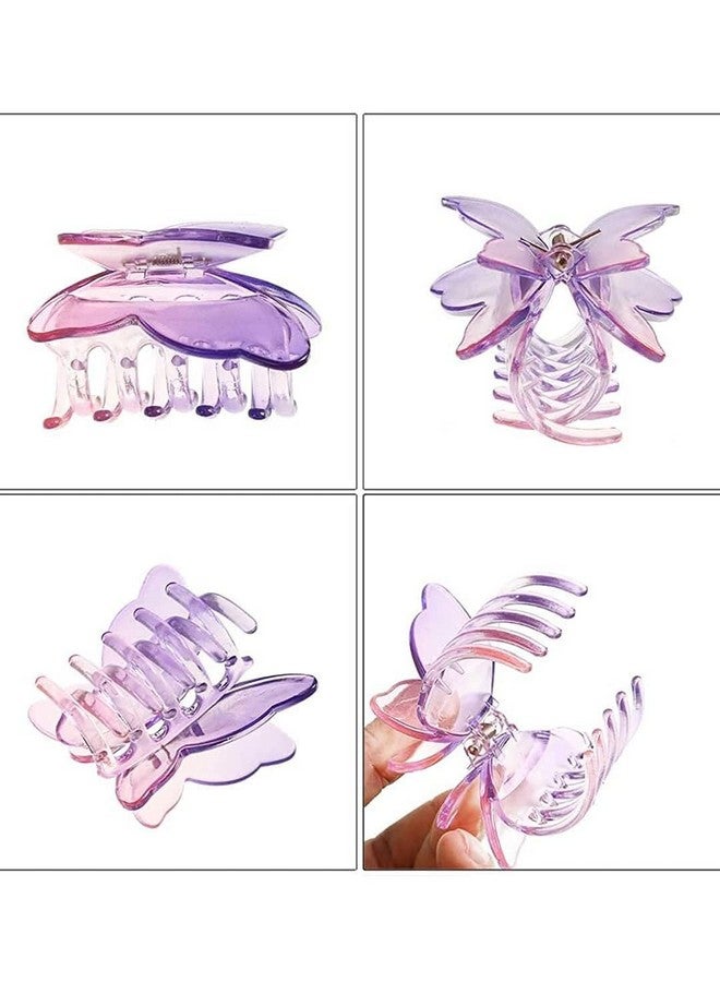 Ublic Trendy 6 Pcs Double Shaded Butterfly Hair Claw Clips Jaw Clamp Clutchers For Women & Girls Hair Accessory Set - Image 5