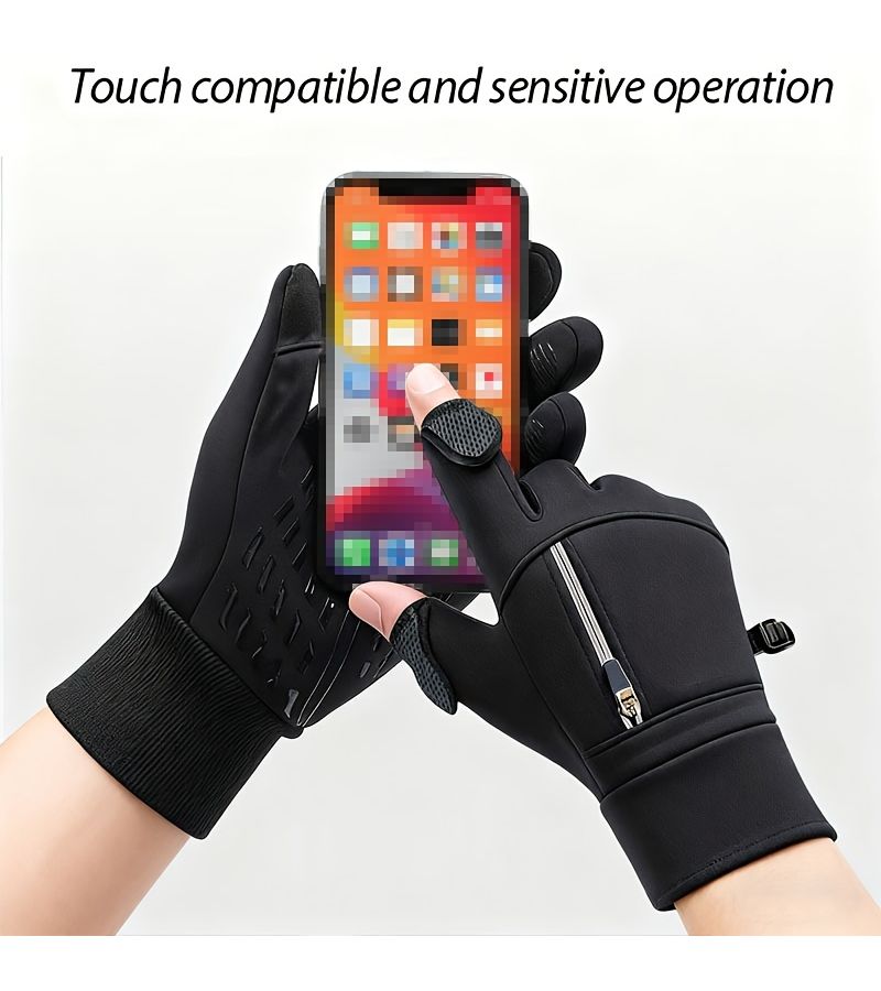 XL Flip Cover Warm Gloves Touchscreen Wind Resistant Unisex Outdoor Cycling Skiing Running - Image 4
