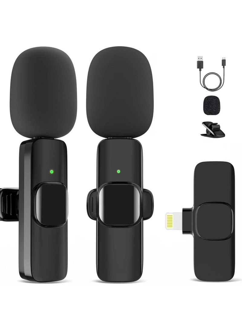 ميكروفون صغير لاسلكي Lavalier 2.4G ميكروفون لاسلكي مزدوج احترافي لتقليل الضوضاء من النوع C للهواتف الذكية، بث مباشر، تسجيل المقابلات، مؤتمرات الفيديو، مدونو الفيديو عبر الإنترنت، YouTube TikTok - Image 1
