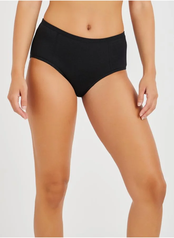 ستايلي Styli Pack of 3 - Solid Cotton Full Briefs