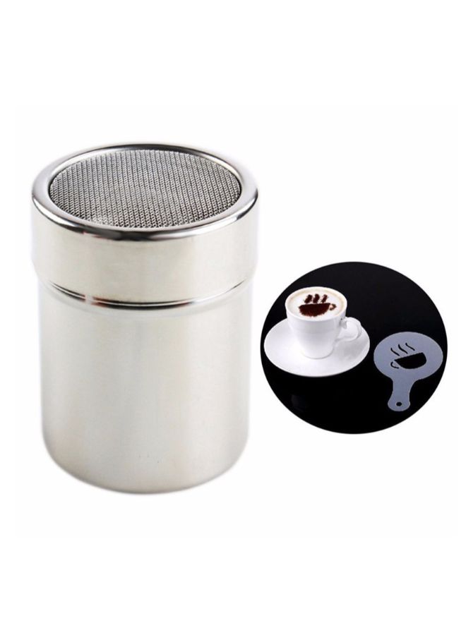 Stainless Steel Coffee Sifter Lid Shaker Silver 350ml - Image 3