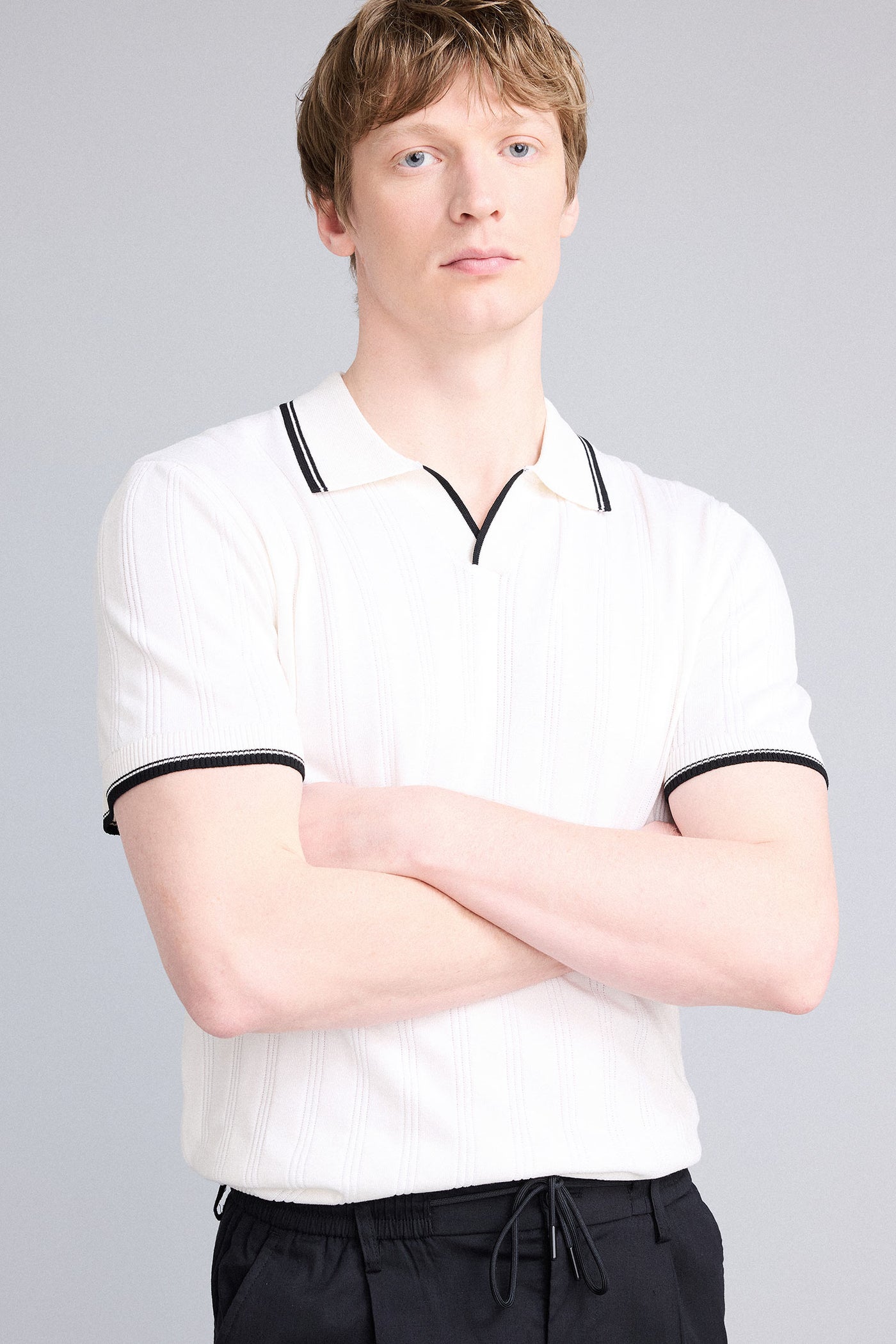 White Man Short Sleeve Polo T-Shirt Casual