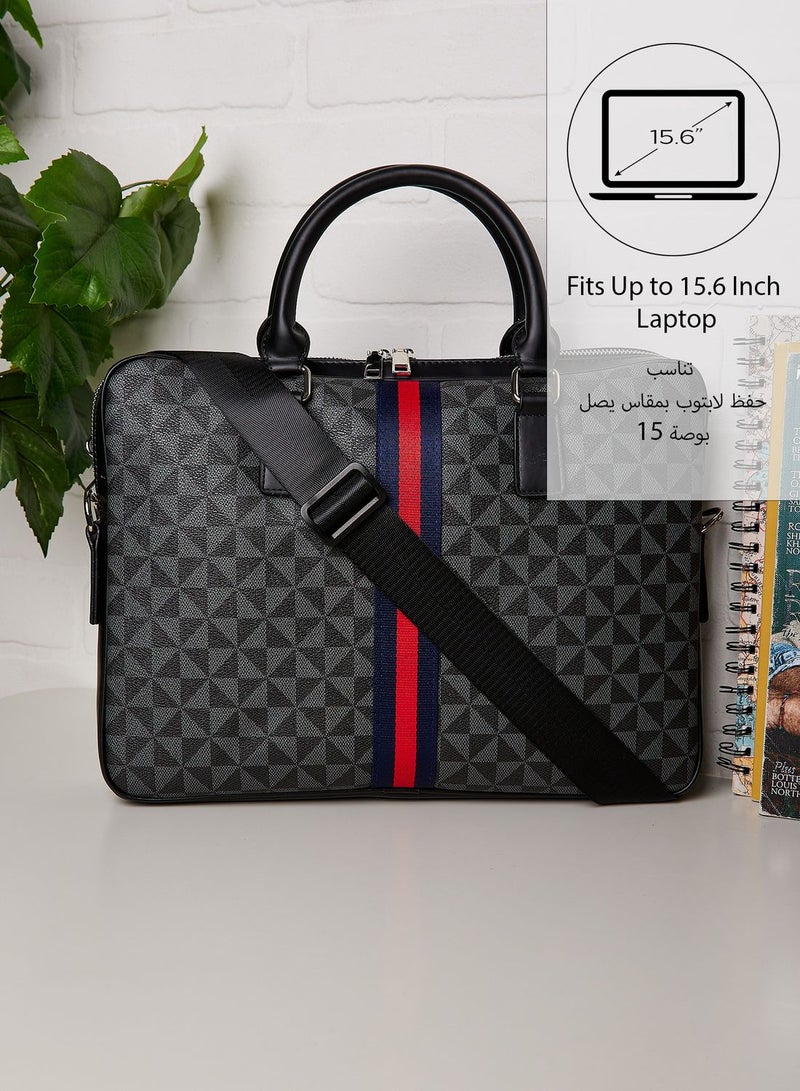 Robert Wood Premium Webbing Detail Laptop Bag  - Image 5