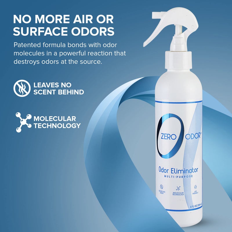 Zero Odor Multi-Purpose Odor Eliminator - Eliminate Air & Surface Odor â€“ Patented Technology Best for Bathroom, Kitchen, Fabric, Closet- Smell Great Again, 8oz (Over 1000 Sprays) - Image 3