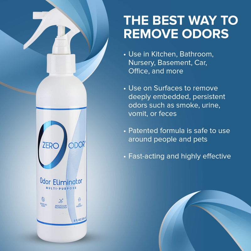 Zero Odor Multi-Purpose Odor Eliminator - Eliminate Air & Surface Odor â€“ Patented Technology Best for Bathroom, Kitchen, Fabric, Closet- Smell Great Again, 8oz (Over 1000 Sprays) - Image 5