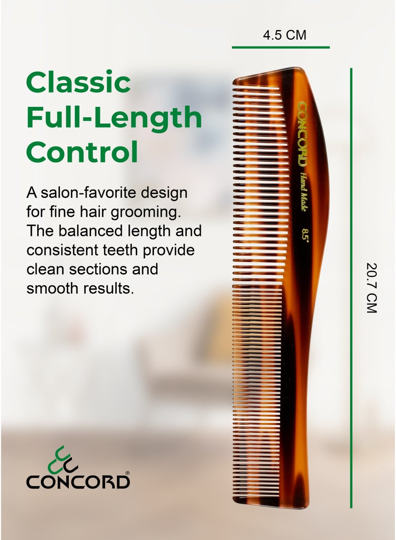 CONCORD 8.5 Inch Handmade Comb, Graduated Dressing Comb, Wide & Fine Spaced Teeth Comb, Round Teeth, Comb for Wet or Dry Hair, For All Hair Type, Made in India - Image 5