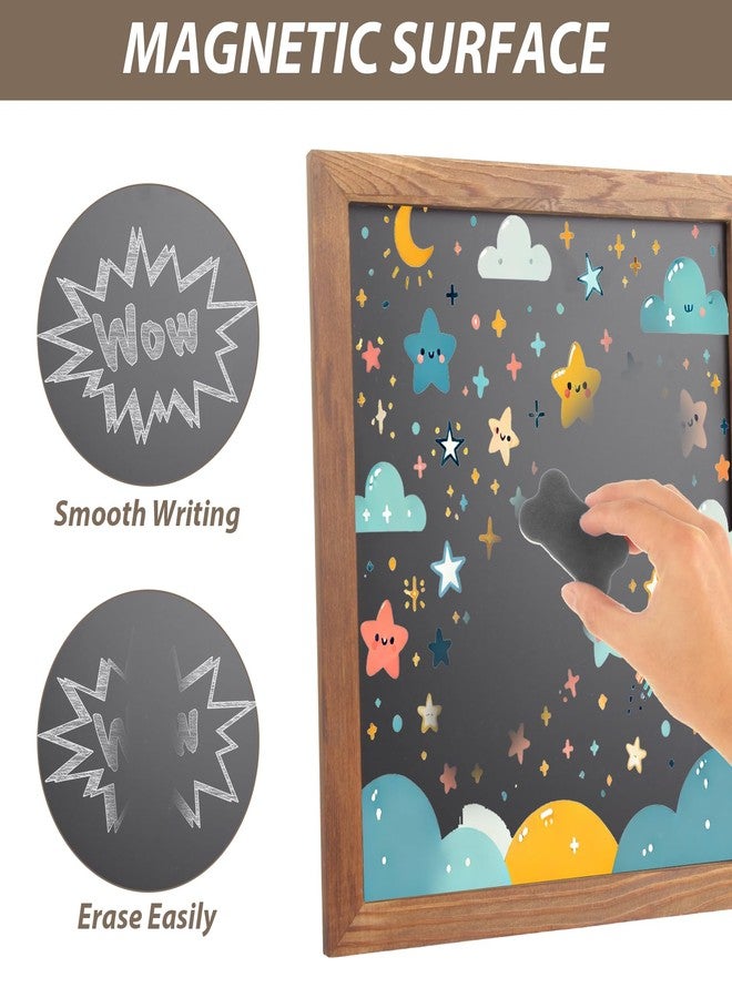 LOPYXBR 2 PCS 12x14 Inch Small Chalkboard Signs with Stand Black Magnetic Chalkboard Tabletop Non-Porous Surface with Rustic Pine Wood Frame Chalkboard Easel Sign for Kitchen, Wedding - Image 4