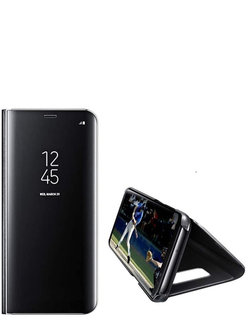 Cool Baby Samsung Galaxy S10 Plus Clear View Window Stand Mirror Case Shockproof Full 360 Body Protective Flip Phone Cover - Black - Image 3