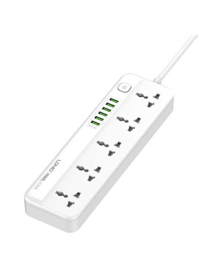 JAJEEK SC5614 Power Strip – 5 AC Outlets & 6 USB Charging Ports, 2m Long Extension Cord, Surge Protection, Perfect for Home & Office, Efficient Power Solution for Multiple Devices - Image 1