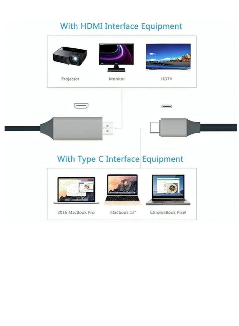 USB-C to HDTV Cable is Compatible with Type-C Devices with 4K Quality and 30HZ  - Image 3