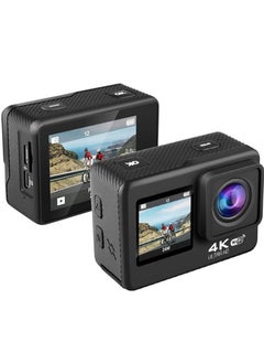 4K Action Camera, 16MP WiFi Waterproof Camera,EIS Touch Screen, PC Webcam, 170 Deg Wide Angle 30M Underwater Camcorder with a 64GB U3 Card, Remote Control and Accessories