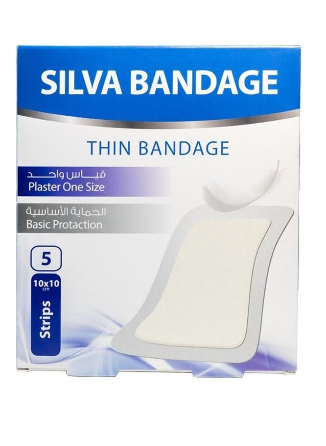 SILVA Thin Bandage Plaster One Size 10*10 5 Strips 