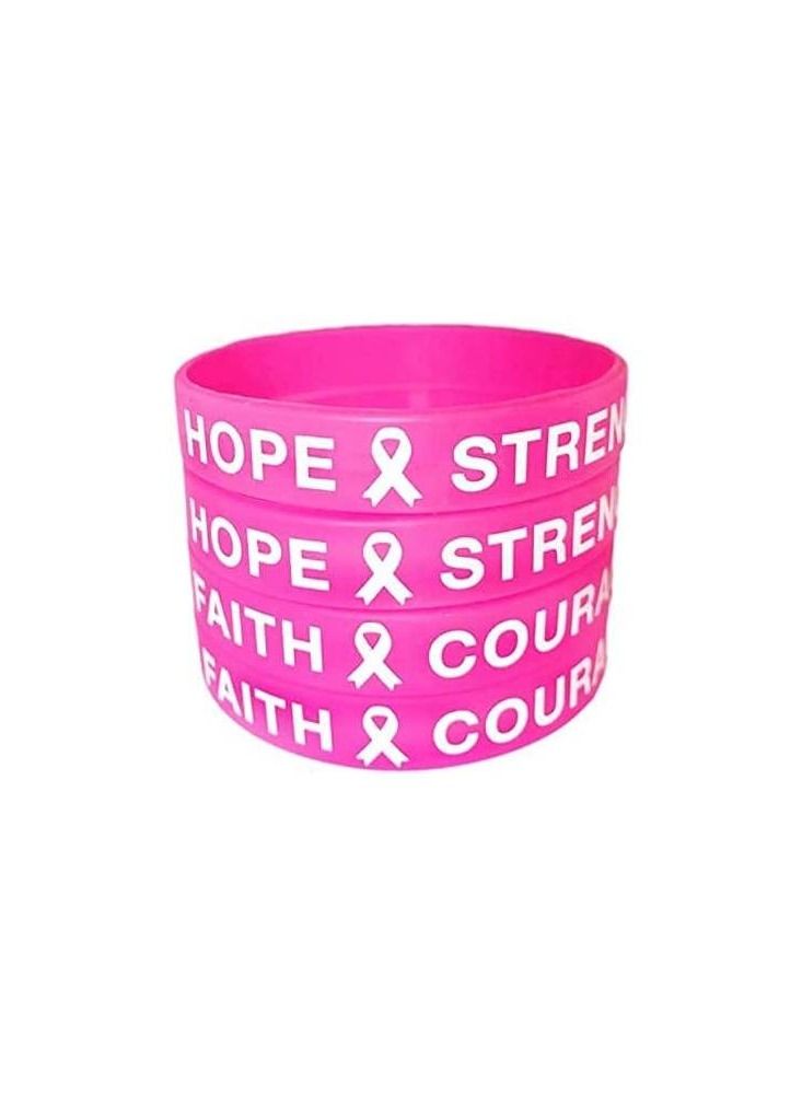 PRINTSHOP4ME Unisex BreastCancer Awareness Silicon Rubber Bracelets for Fundraising Or Awareness Campaigns In October - Image 4