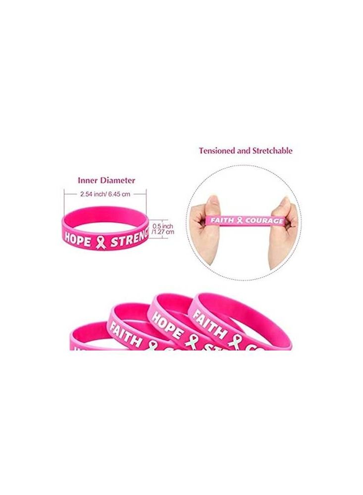 PRINTSHOP4ME Unisex BreastCancer Awareness Silicon Rubber Bracelets for Fundraising Or Awareness Campaigns In October - Image 2