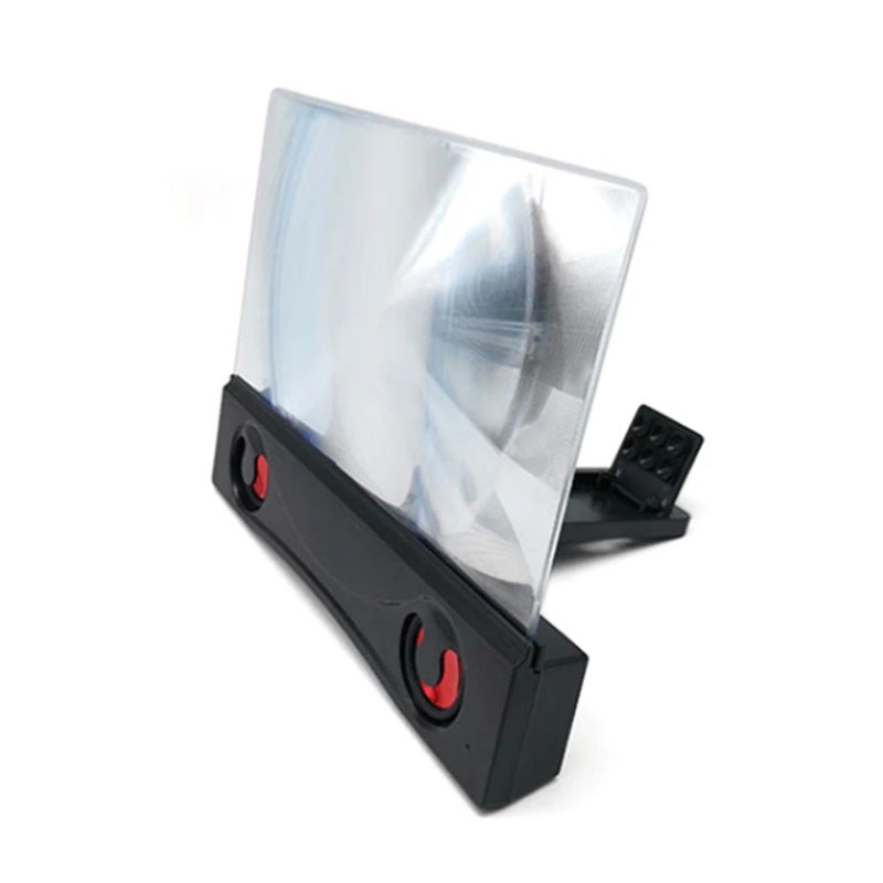 12-inch Mobile Phone Screen Magnifier Bluetooth Speaker Smartphone Screen Amplifier Phone Projector Screen Foldable Phone Stand Compatible with All Smartphones - Image 1