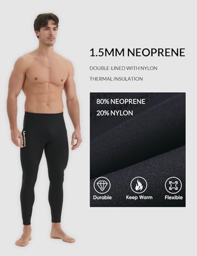 Lemorecn Wetsuit Pants Men 1.5mm Neoprene for Swimming Canoeing Snorkeling Scuba Kayaking(1012-M) - Image 3