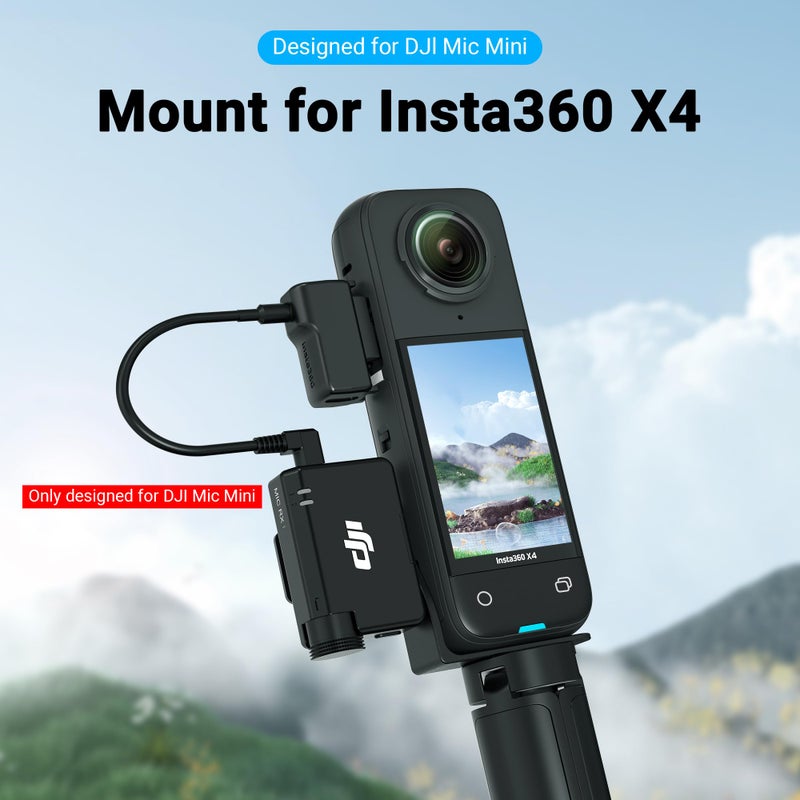 CYNOVA Insta 360 X4 DJI Mic Mini Mount, Invisible Mic Bracket for Insta360 X4 Accessories, Compatible with Insta360 X4 / X3ï¼ˆwith 3.5mm Audio Cableï¼‰ - Image 2