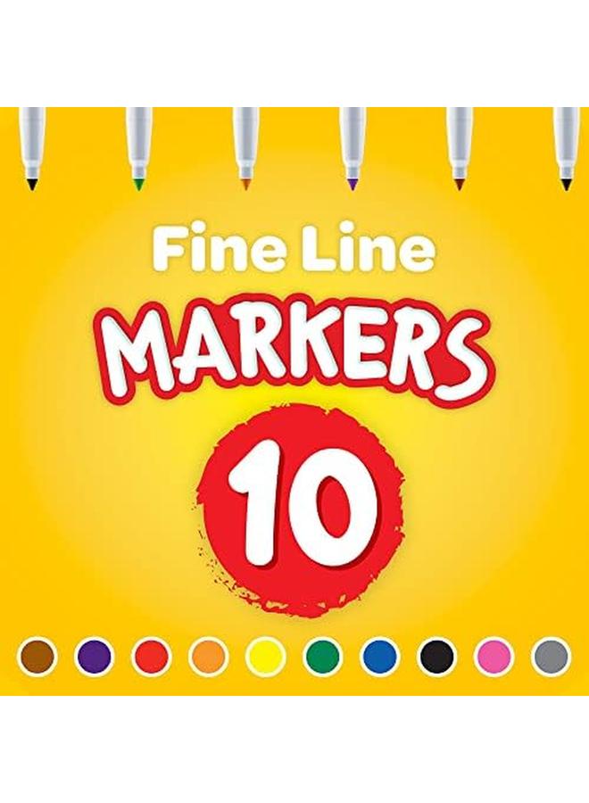 كرايولا 10 أقلام تلوين كلاسيكية ذات خطوط رفيعة - Image 3