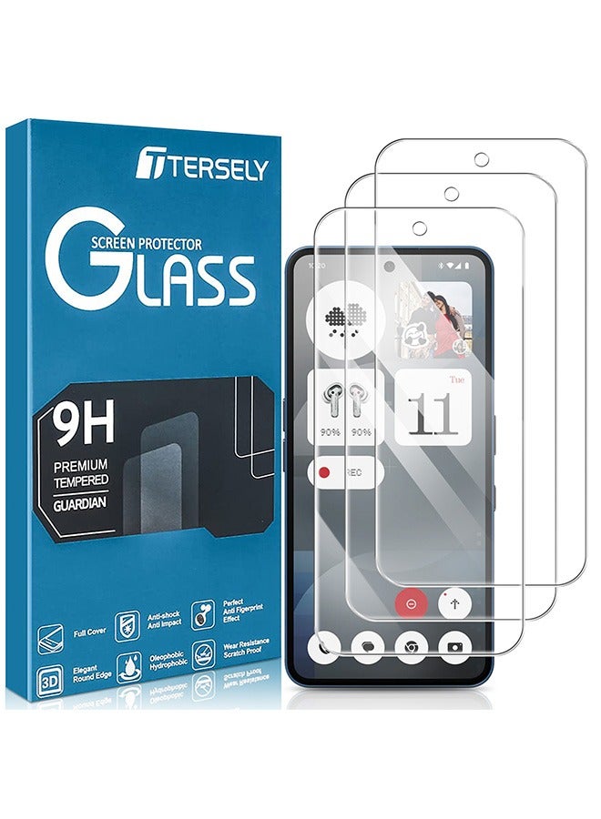 Tersely [3 Pack] 9H Tempered Glass Screen Protector for Nothing Phone 3a / Nothing 3a Pro, Case Friendly, Ultra-clear, Shatterproof Anti-Scratch Film Screen Protector - Image 1