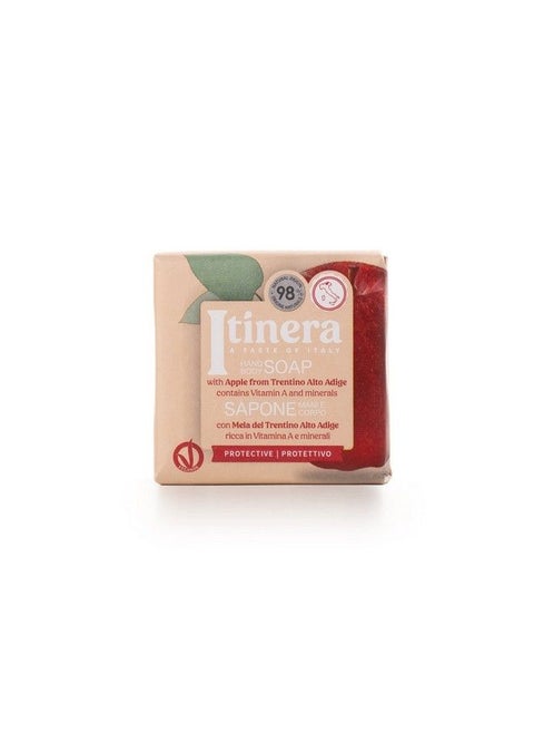 Itinera Protective Hand Body Soap With Apple From Trentino Alto Adige (Net Wt. 3.52 Ounces) With Vegetable Glycerine Vegan Friendly 97% Natural Origin Ingredients