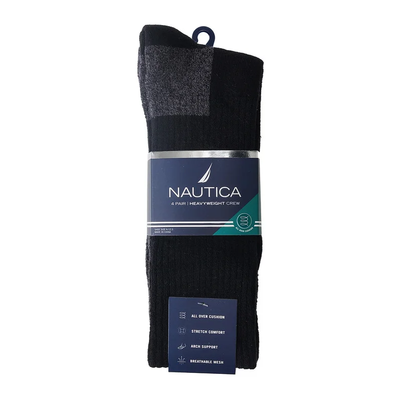 NAUTICA Nautica Men's Heavy Weight Crew 4 Pairs Socks