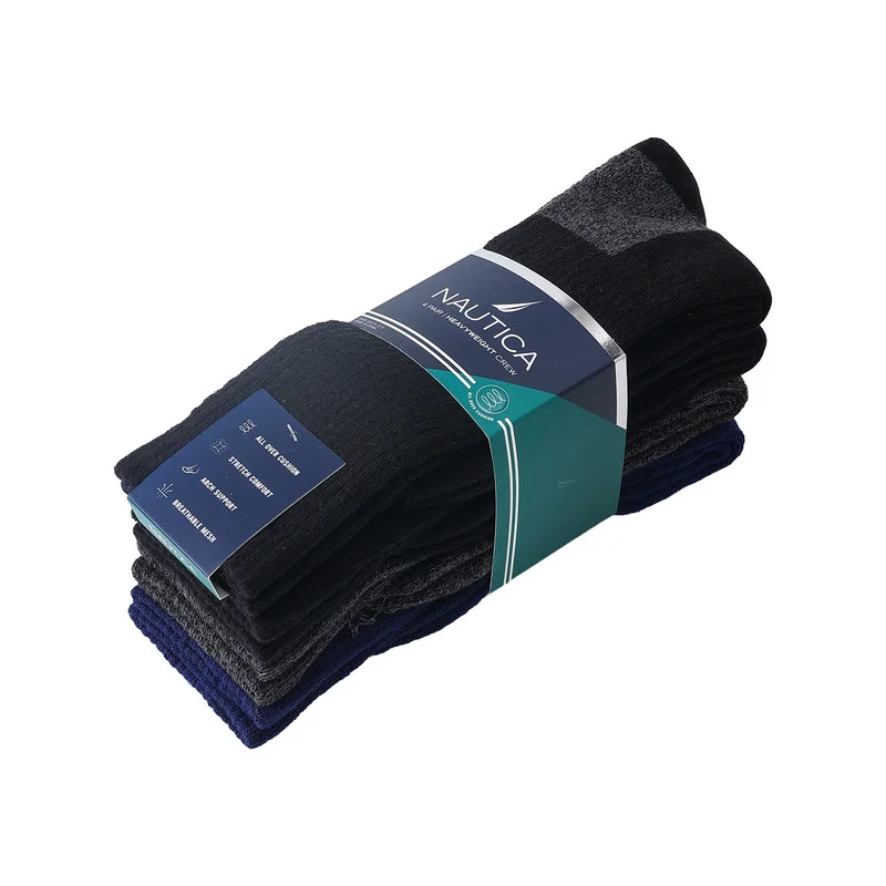 NAUTICA Nautica Men's Heavy Weight Crew 4 Pairs Socks