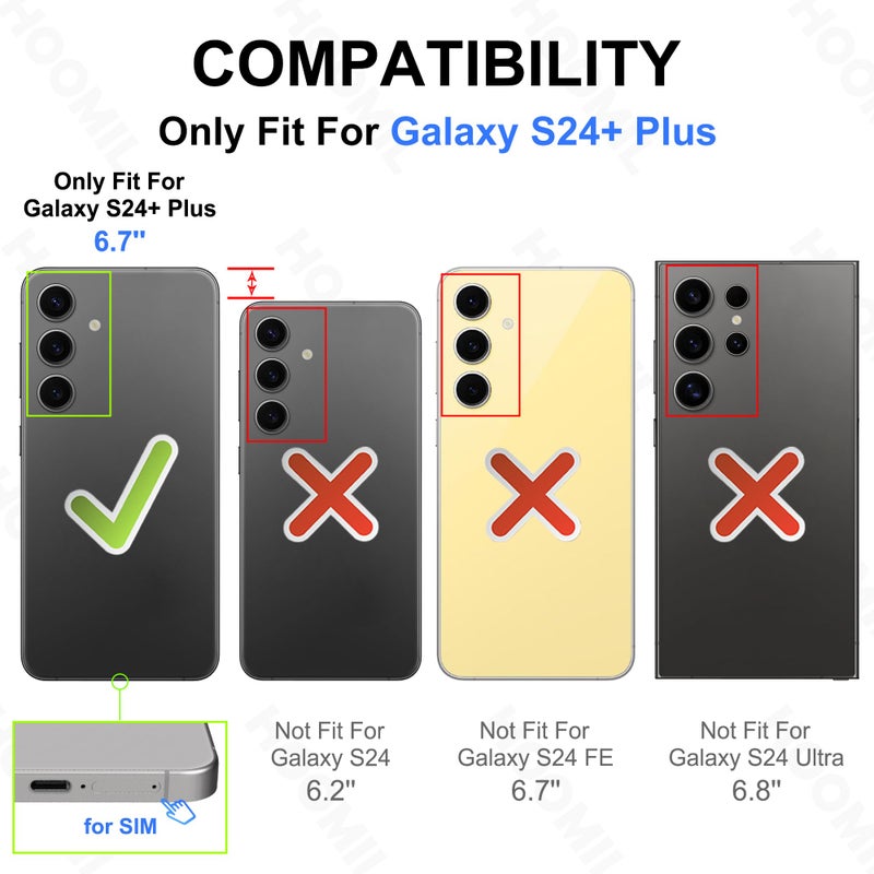 HOOMIL Case for Samsung Galaxy S24+ Plus 6.7-Inch, Non-Yellowing, Drop Protection, Anti-Scratch Transparent Hard Back Phone Cover - Crystal Clear - Image 2