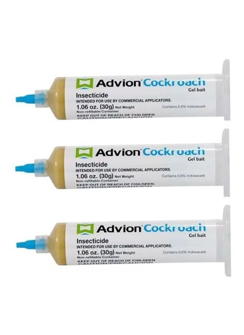 3 Sticks of Cockroach Killer Gel Bait 90g Incl (3 Tubes + 3 Plungers + 3 Tips)