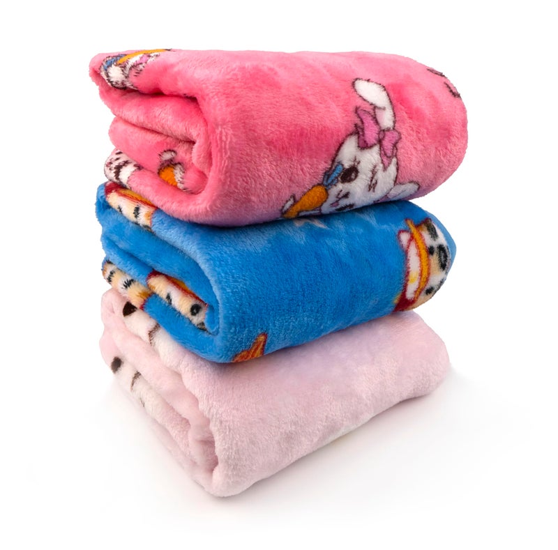 Uber World Newborn Baby Blanket Combo withhood/Infant AC Blanket/Baby Wrapper/Flannel Baby Blanket for 0-9 Months (70x70cm)/Pack of 3 - Image 1