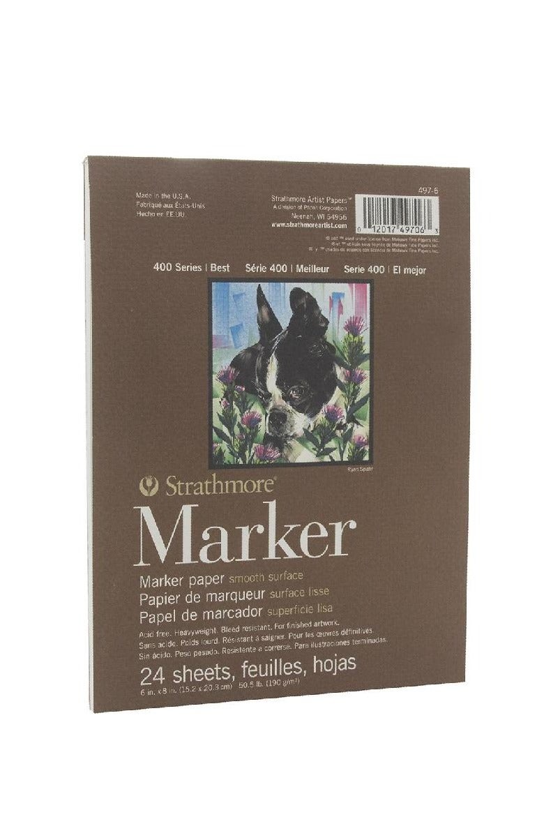 Strathmore Marker 400 Drawing Pad 190 gsmWhite6 X 8 in24 Sheets - Image 1