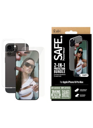 SAFE by PanzerGlass® 2-in-1 for Apple iPhone 16 Pro Max, Tempered Glass Screen Protector + Transparent TPU Case, 60% Recycled Glass, 100% Recycled Plastic, Crystal-clear screen coverage - pzsku/Z843EFEACC1B5F4CC109BZ/45/_/1726038935/4c4ee7ce-ba9f-4fe5-852c-11a63568d8cd