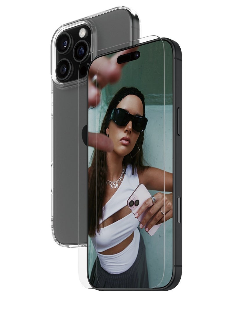 SAFE by PanzerGlass® 2-in-1 for Apple iPhone 16 Pro Max, Tempered Glass Screen Protector + Transparent TPU Case, 60% Recycled Glass, 100% Recycled Plastic, Crystal-clear screen coverage