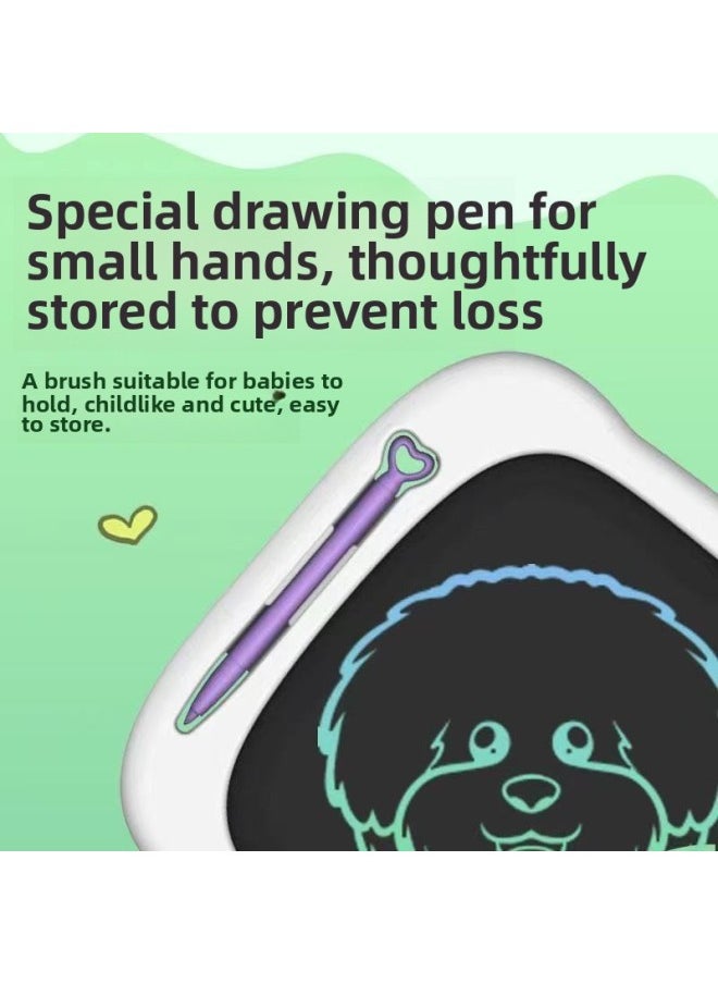 null - Cartoon Color Screen LCD Drawing Board Children's Graffiti Writing Board One-click Removal Can Protect The Eye Screen Small Blackboard Handwriting-Color:White - Image 1