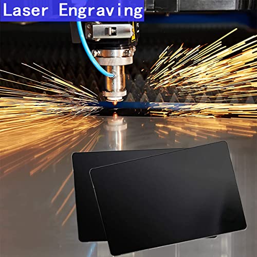 LOSYHU 100PCS Metal Business Card 0.45mm Thickness Aluminum Metal Blanks Cards for Laser Engraving Home Office Customer DIY Gift Plate Invitations, 3.4 x 2.1 Inch, Black - Image 5