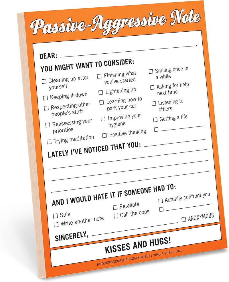 Knock Knock Passive Aggressive Nifty Note Pad , 4 x 5.25-inches - Image 1