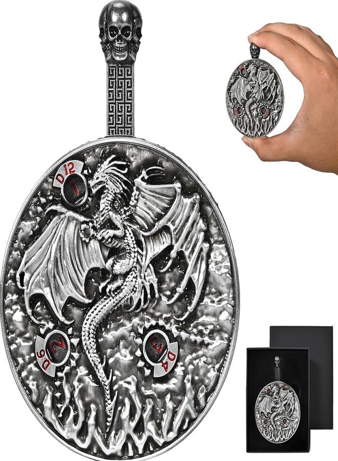 UBEUCK Roulette Dice -Steampunk Dragon Spinner Dice for DND 7-in-1 Metal Tabletop RPG with Packaging Box DND Dice Enthusiast Gift (Dice - Ancient Nickel) - Image 1