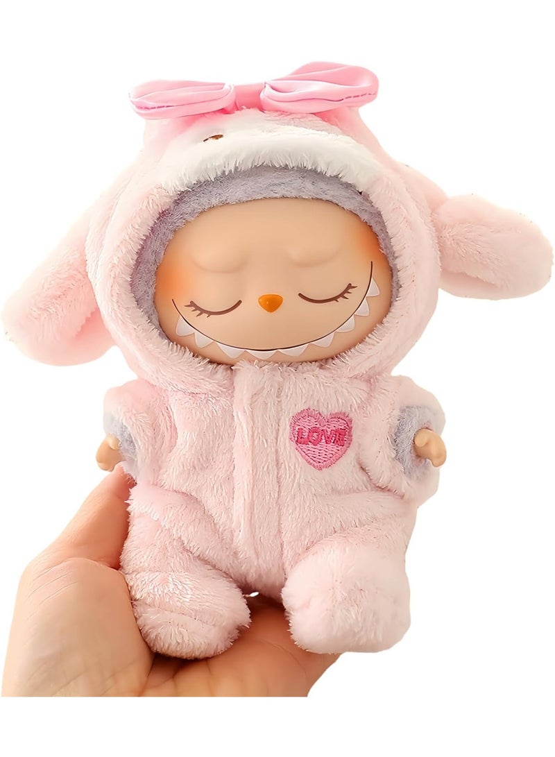 Labubu Clothes, Faking Animal Style labubu Outfit Jumpsuit, Cute Doll Clothes Set, Labubu Keychain Accessories, Fashion Overalls Set for 15 17cm Labubu, Clothes for Labubu No Doll (Rabbit) - Image 2